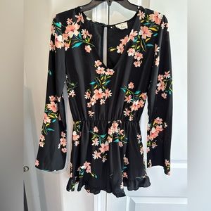 Pins & Needles Black Floral Romper. Multiple sizes. Brand: Pins & Needles